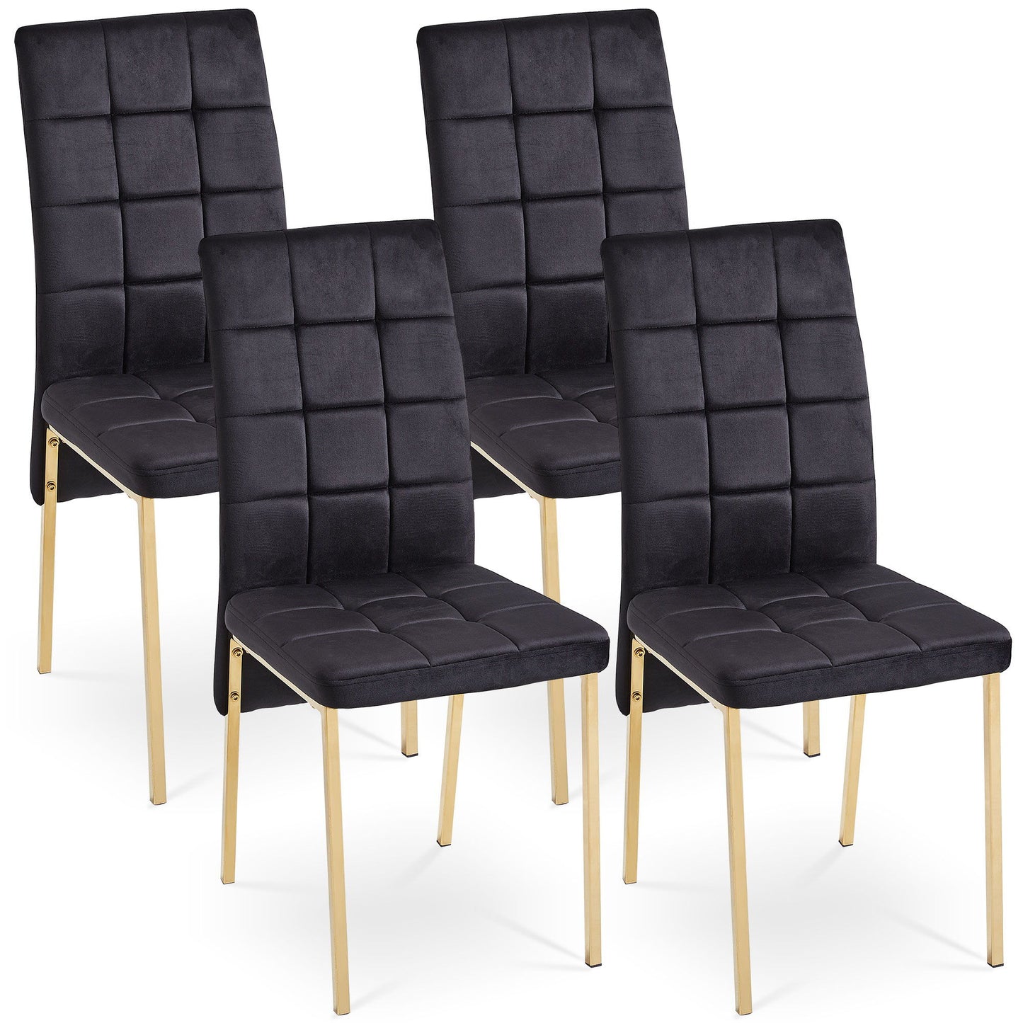 Velvet High Back Nordic Dining Chair Modern Chair With Golden Color Legs Home Essentials