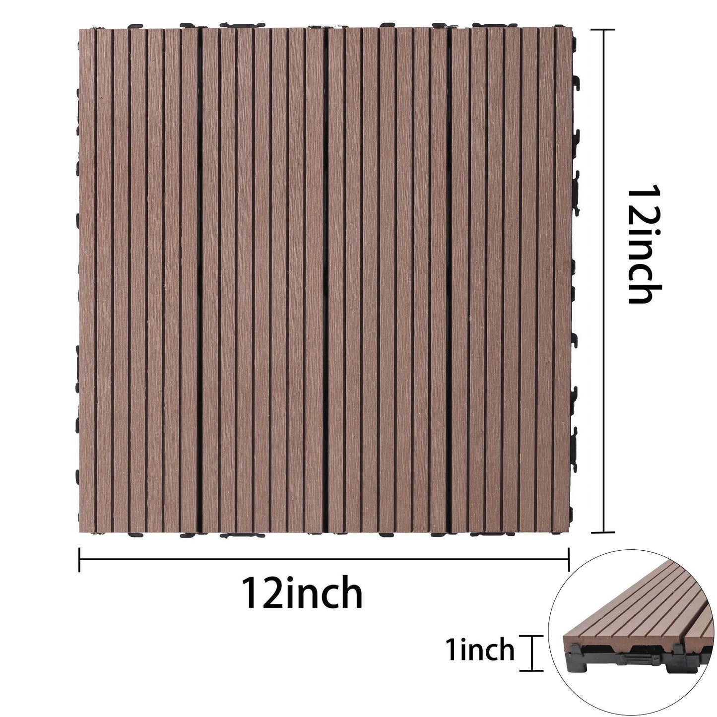 Wood Plastic Composite Deck Tiles, Sustainable Composite Decking Resist Rust, Water, Weather, Easy To Diy & Maintain Daily Nest