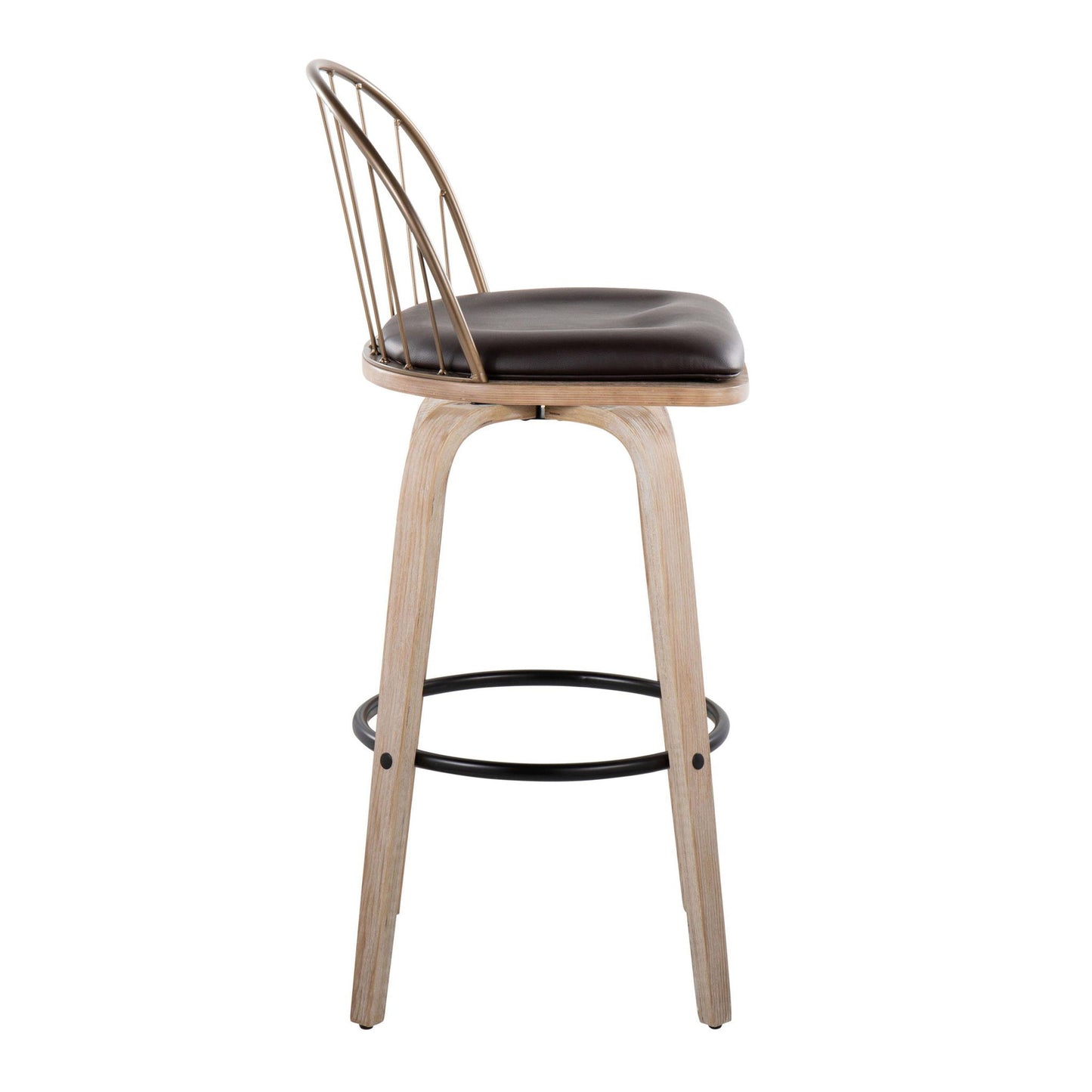 Riley - Industrial / Urban Fixed Height Barstool With Swivel With Removable Cushion (Set of 2) Lumi Source
