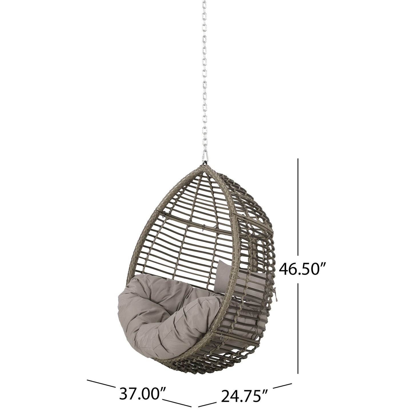 Morris Teardrop - Hanging Chair With Chain And Water Resistant Cushions Noble House