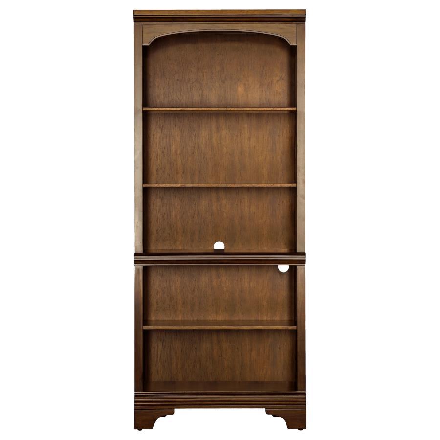 Hartshill - 5-Shelf Bookcase - Burnished Oak CoasterElevations