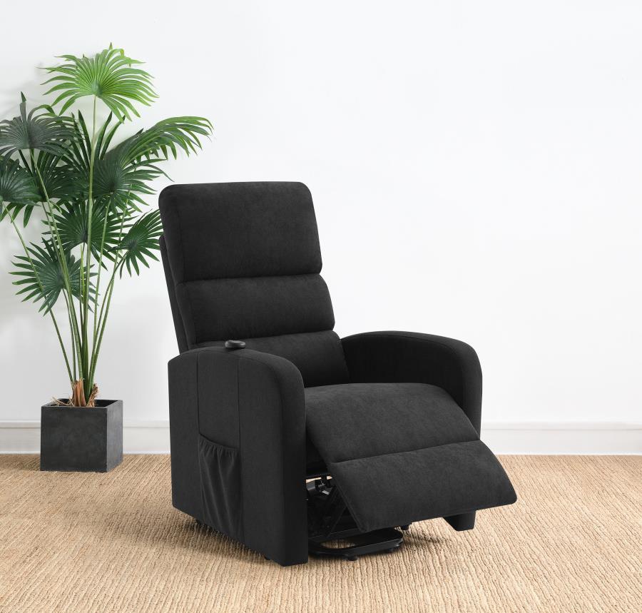 Amsdell - Upholstered Power Lift Recliner With Remote - Black Coaster Fine Furniture