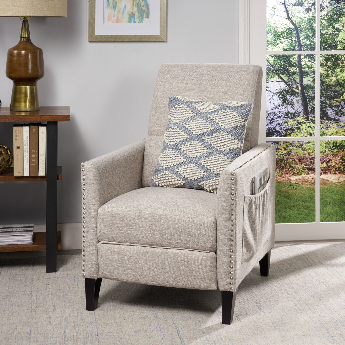 Kiersten - Contemporary Fabric Pushback Recliner Noble House