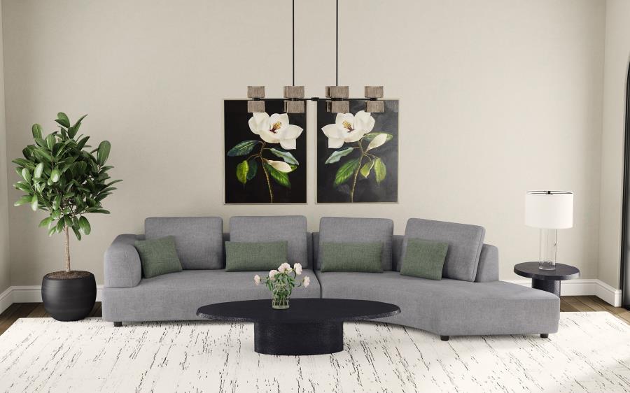 Toscano - Upholstered Sectional Sofa - Gray Coaster Fine Furniture