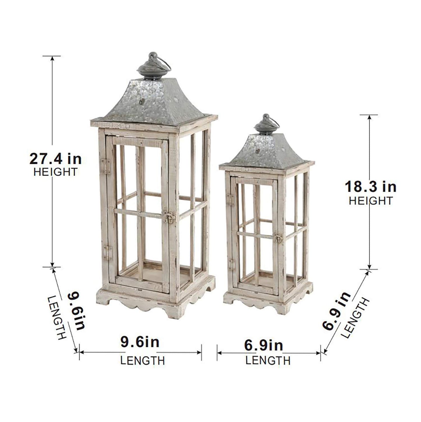 Wooden Candle Lantern Decorative, Hurricane Lantern Holder Decor For Indoor Outdoor, Home Garden - Ivory Daily Nest