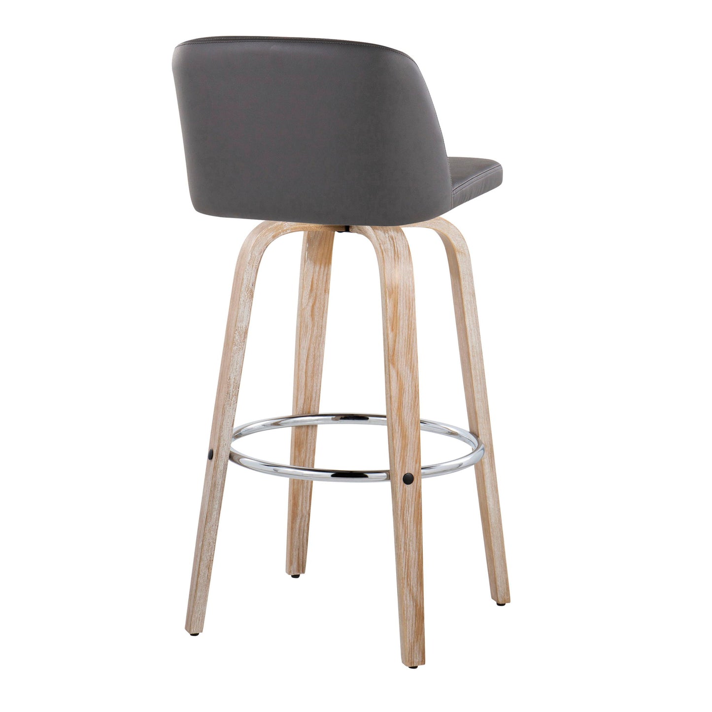 Toriano - Contemporary Fixed Height Barstool With Swivel & Round Footrest (Set of 2) Lumi Source