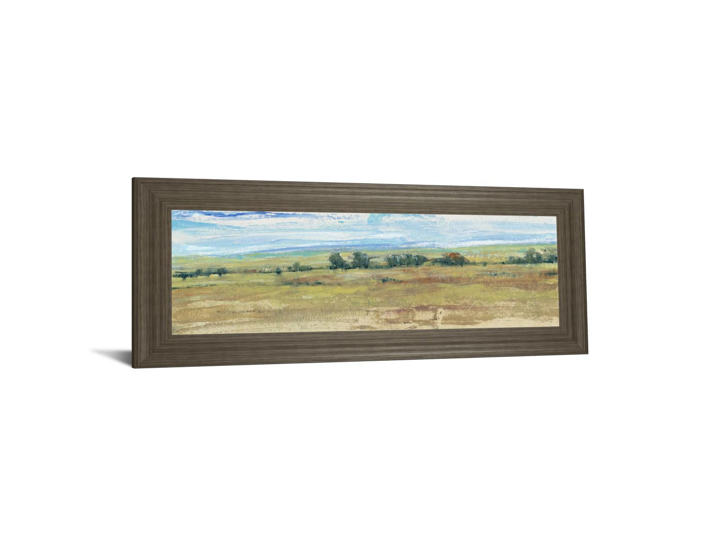 Distant Treeline Panel By Tim Otoole - Framed Print Wall Art - Dark Brown Classy Art