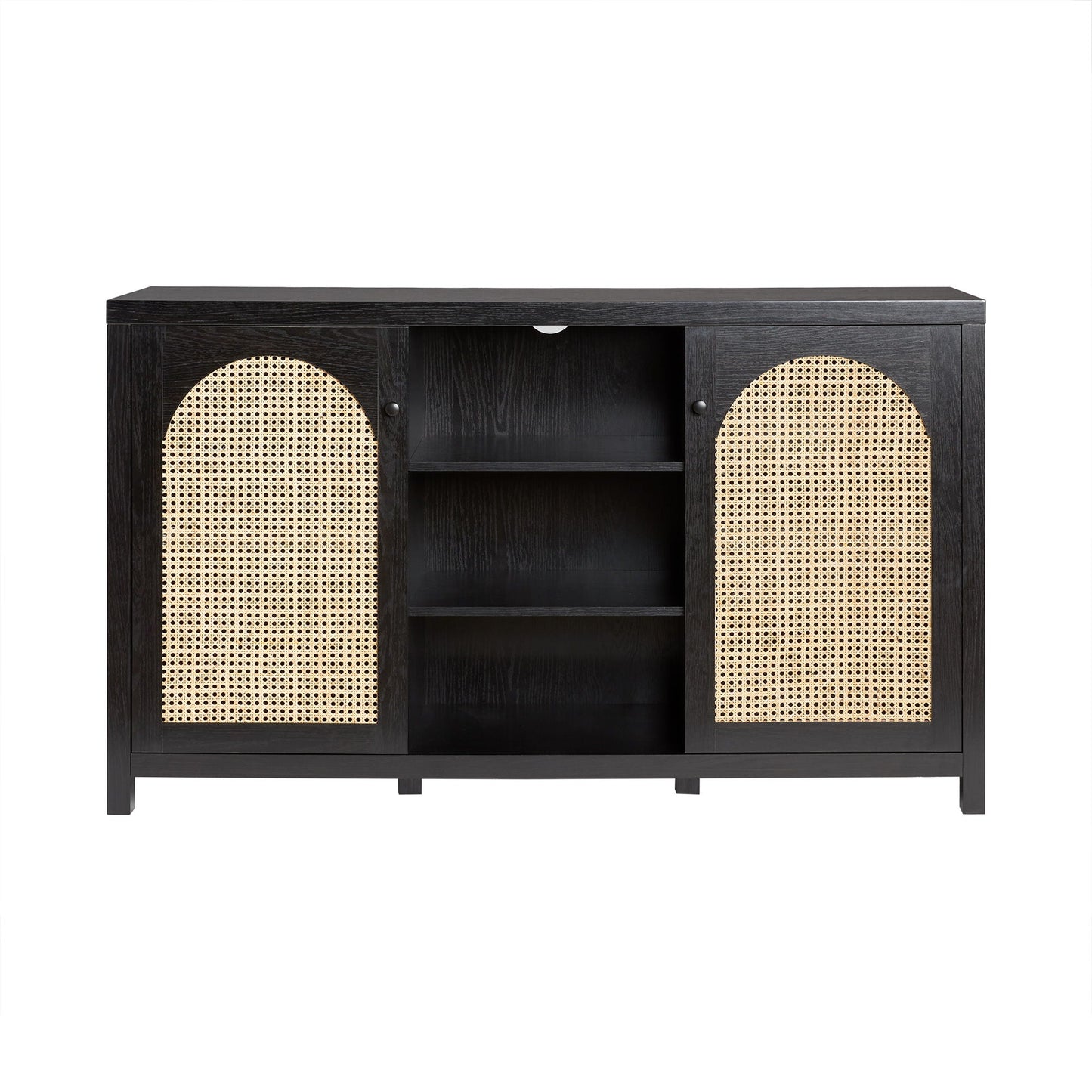 Transitional 2 Door Sideboard With Arched Rattan Panels Walker Edison
