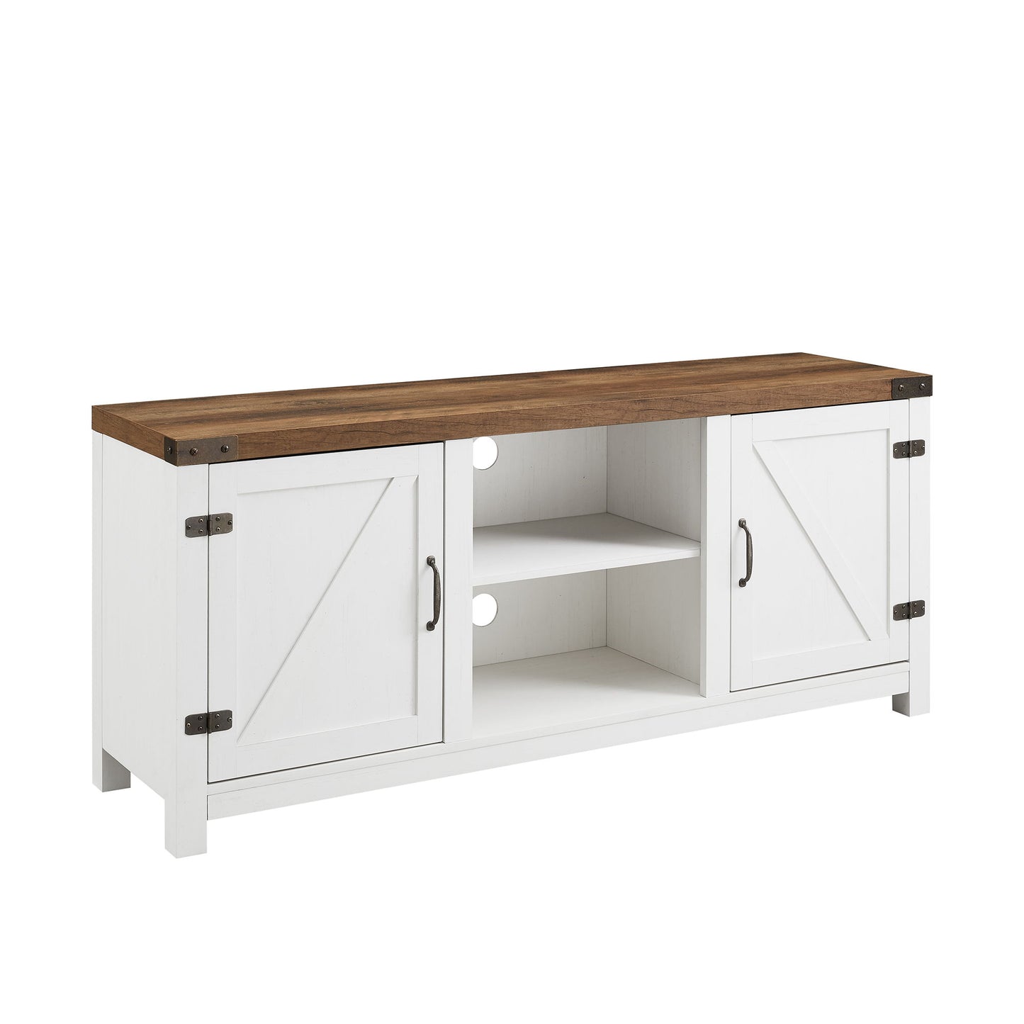 Modern Farmhouse Barn Door 3 Shelf TV Stand For TVs Up To 65” Walker Edison