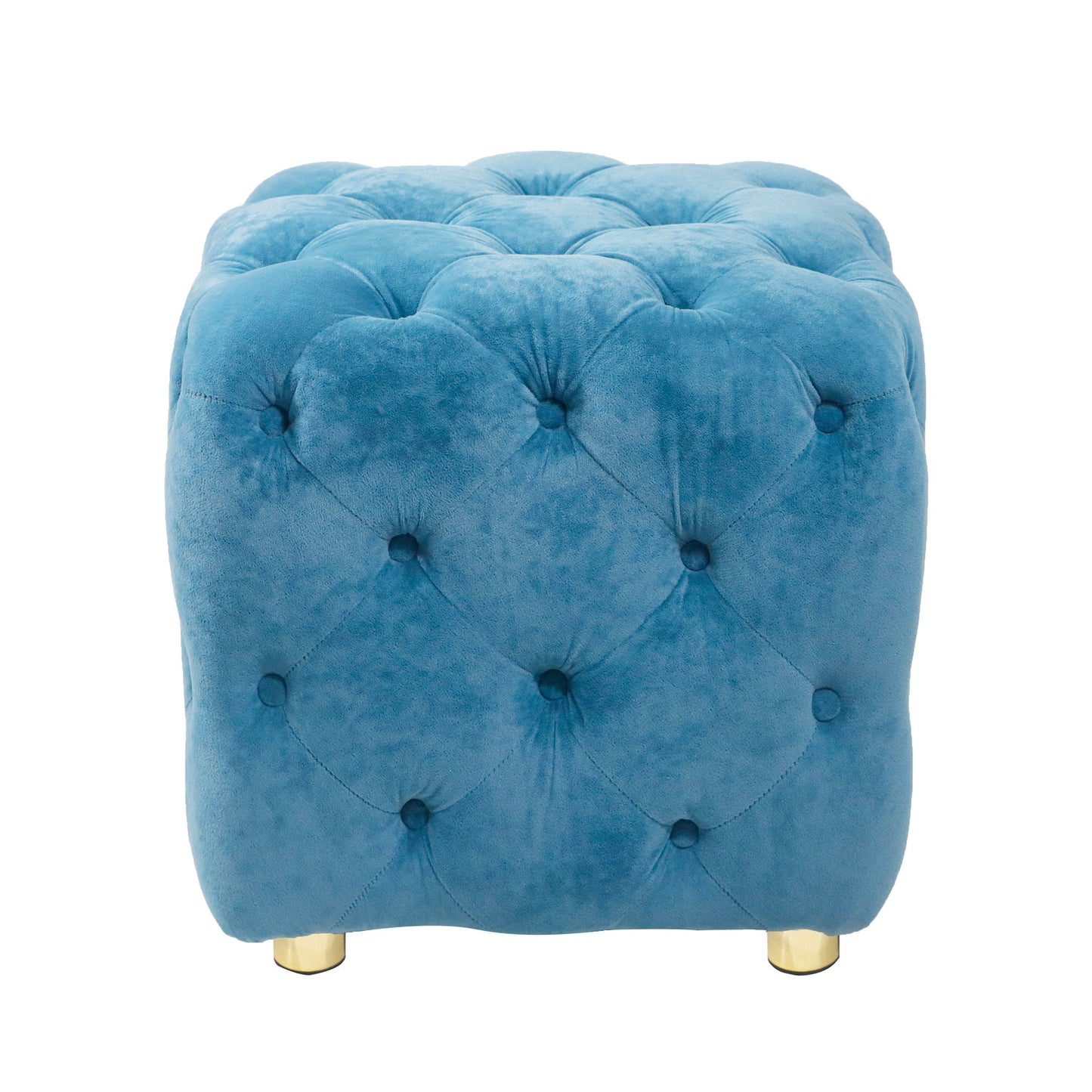 Modern Velvet Upholstered Ottoman, Exquisite Small End Table, Soft Foot Stool, Dressing Makeup Chair, Comfortable Seat For Living Room, Bedroom, Entrance Home Essentials