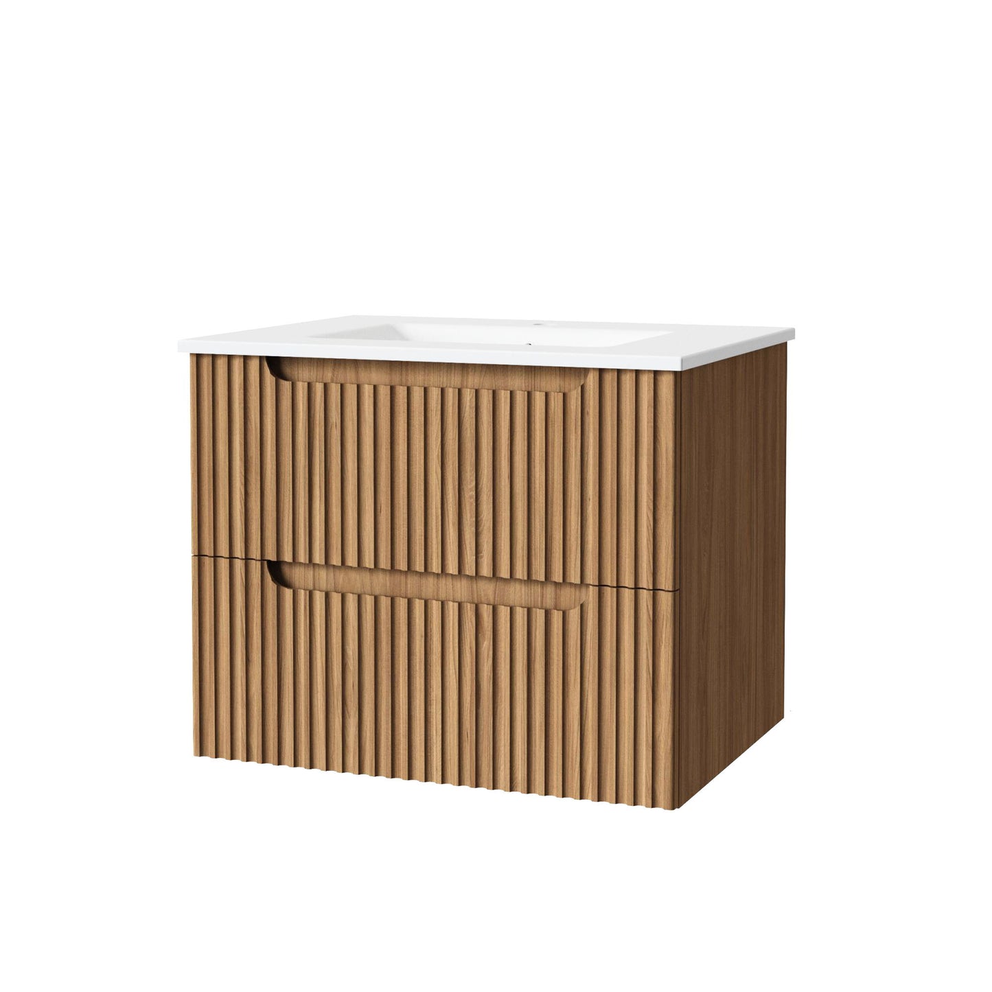 30" Wall Mounted Bathroom Vanity With Sink, Soft Close System, And Spacious Drawers - Walnut Daily Nest