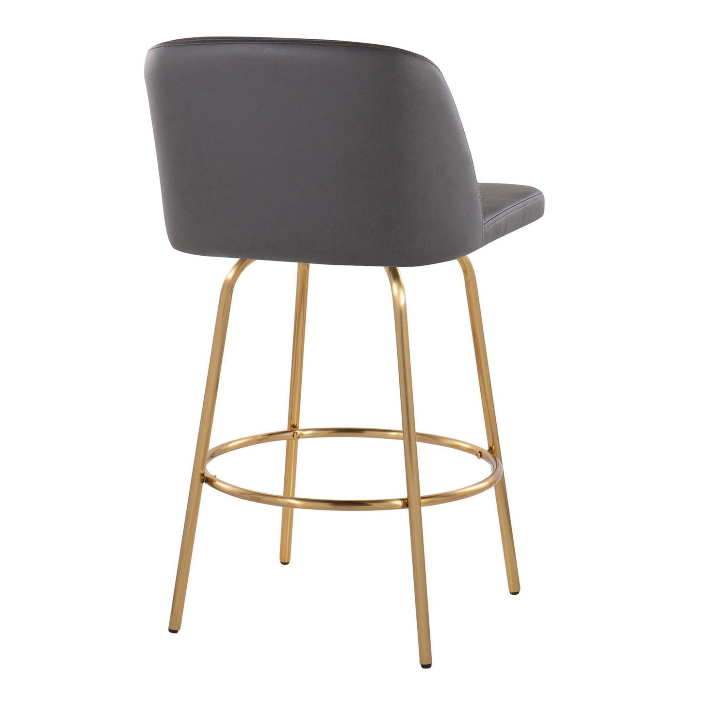 Toriano - Contemporary, Fixed Height Counter Stool With Swivel With Round Footrest (Set of 2) Lumi Source