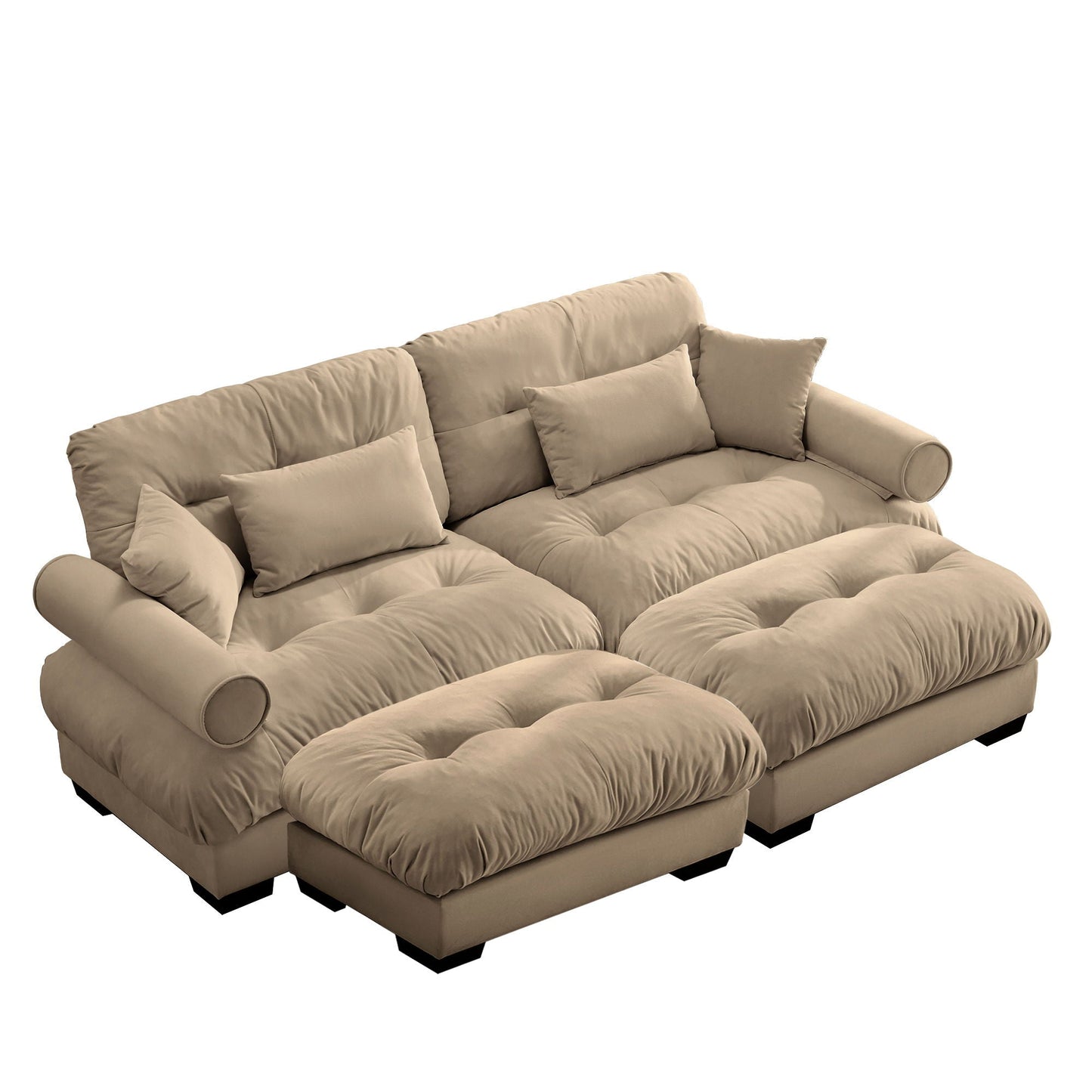 Super Comfort Oversized Modular Sectional Sofa With Movable Ottoman - Snoozhouse