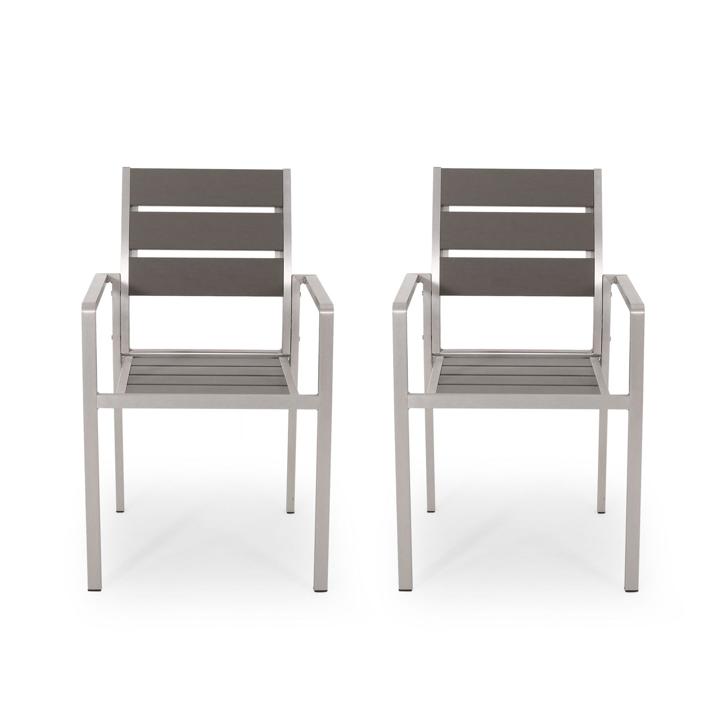 Dreamlan - Outdoor Aluminum Dining Chair (Set of 2) Noble House
