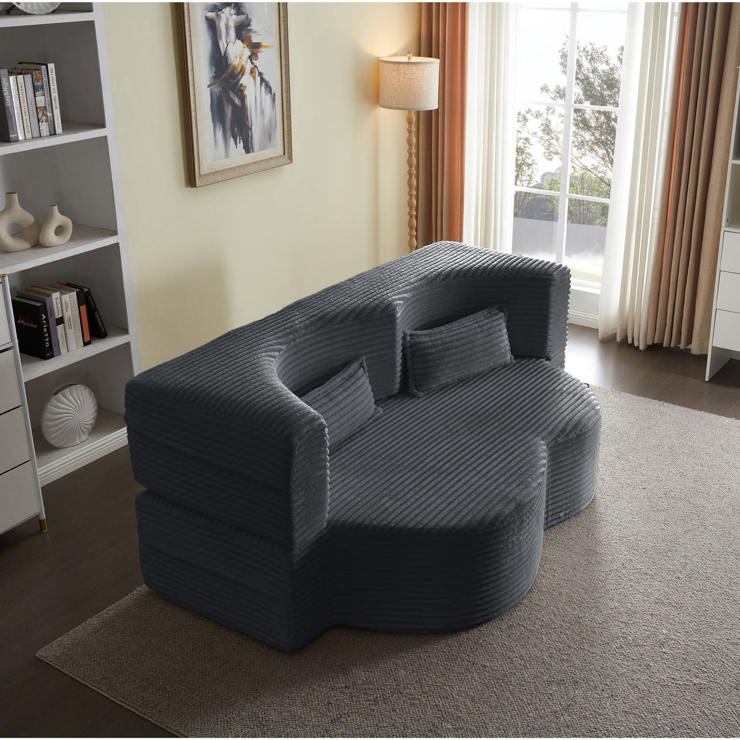 Floor Convertible Sleeper Sofa Bed With 2 Pillows Home Essentials