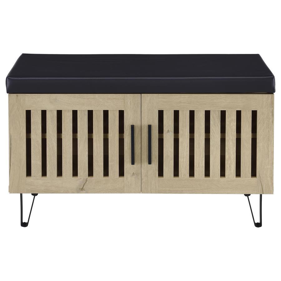 Brixton - 2-Door Padded Entryway Shoe Storage Bench Coaster Fine Furniture