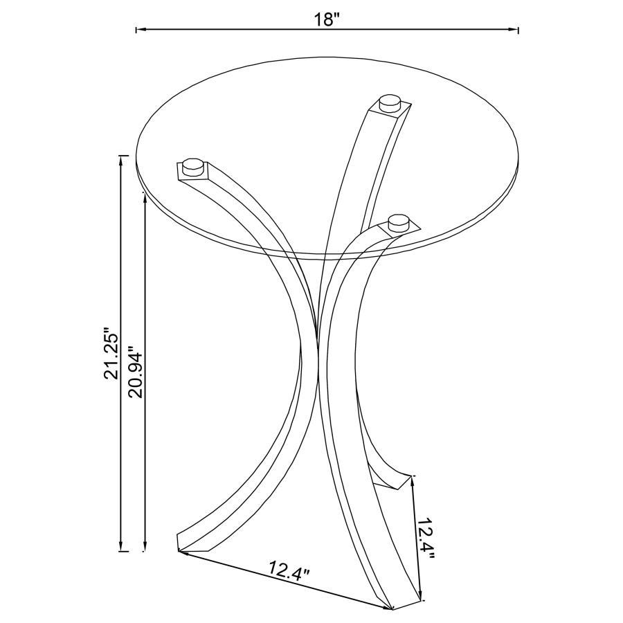 Laning - Round Glass Top Acrylic Side Table - Clear CoasterEveryday