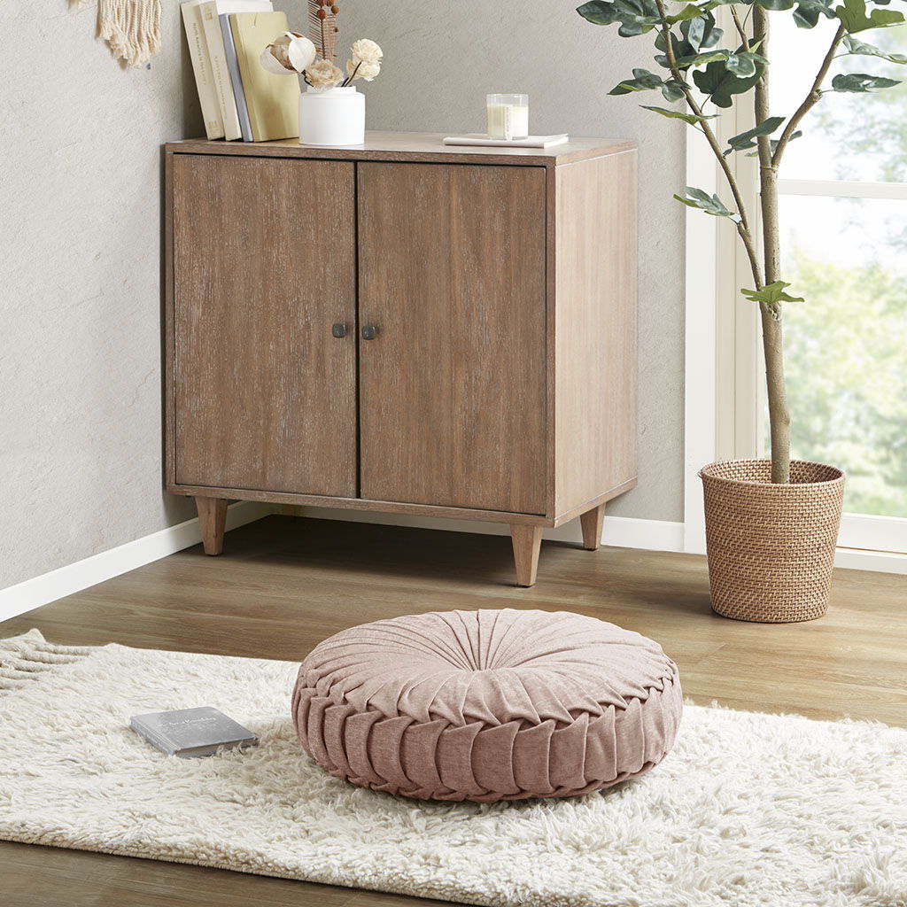 Loretta - Round Floor Pillow Cushion - Blush Intelligent Design