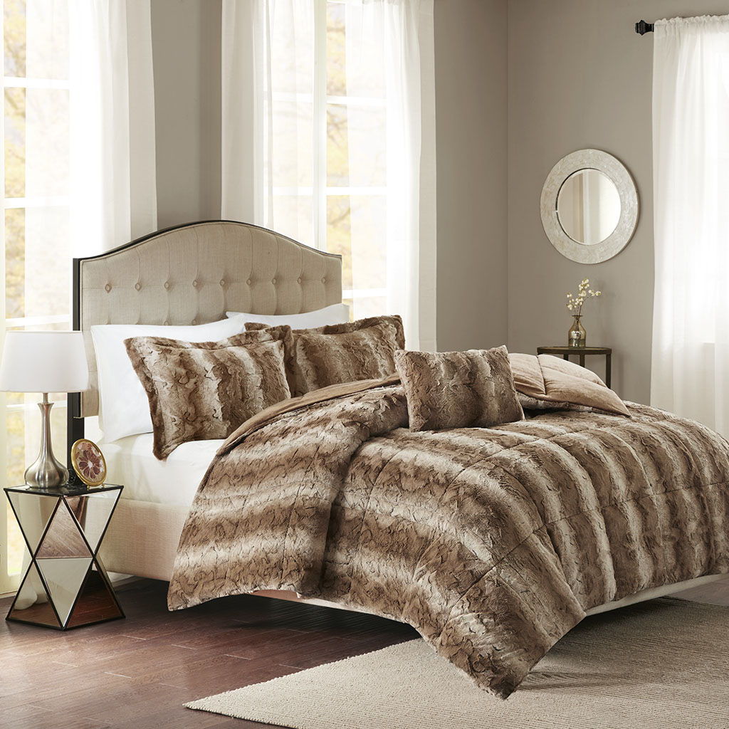 Zuri - King Comforter (Set of 4) - Tan Madison Park