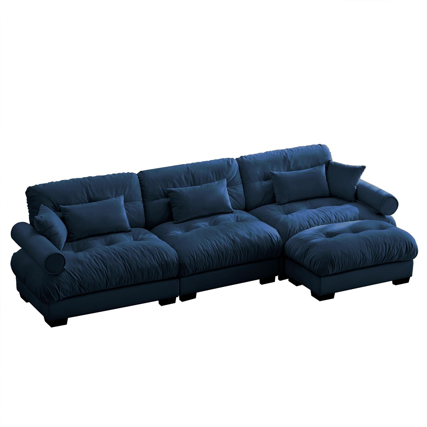 Super Comfort Oversized Modular Sectional Sofa With Movable Ottoman - Snoozhouse