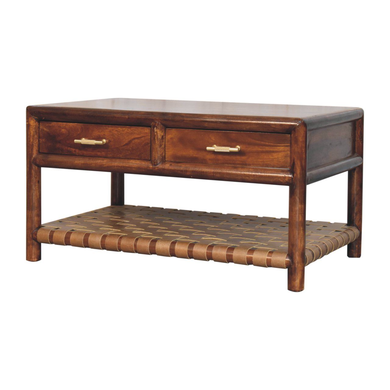 Regency - Woven Console Table With 2 Drawers - Brown Artisan Furniture