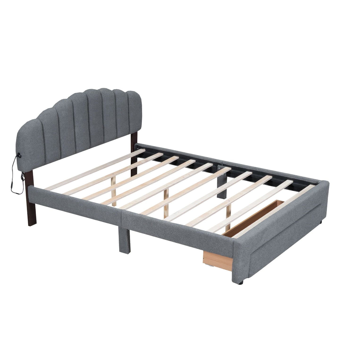 Upholstered Platform Bed With Drawer Halcyon Home