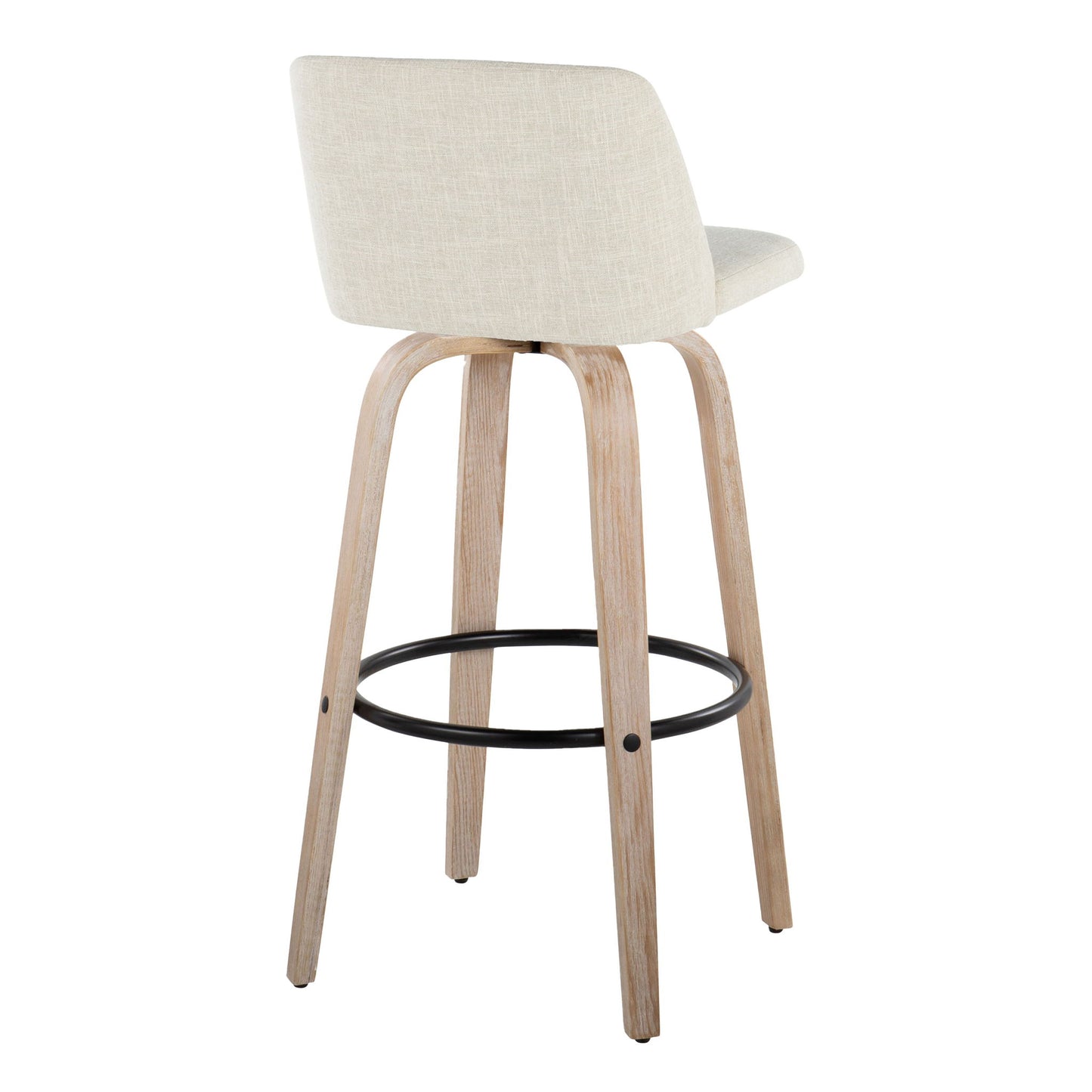 Toriano - Contemporary Fixed Height Barstool Swivel And Round Footrest (Set of 2) Lumi Source