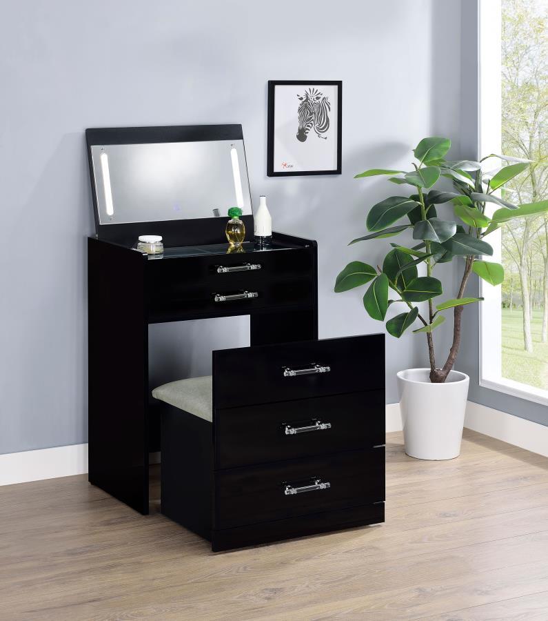 Danbury - 3-Drawer Makeup Vanity & Stool Set Coaster Fine Furniture