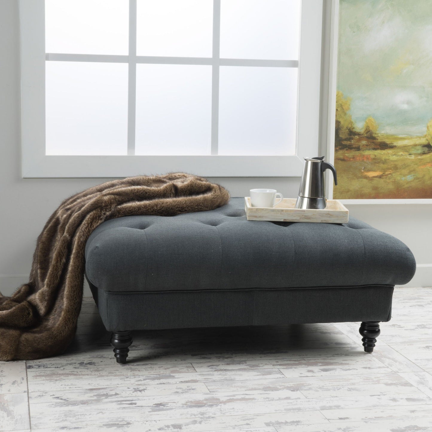 Madrid - Tufted Ottoman Footrest Noble House