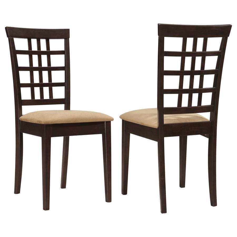 Kelso - Lattice Back Dining Side Chair (Set of 2) - Cappuccino CoasterEveryday