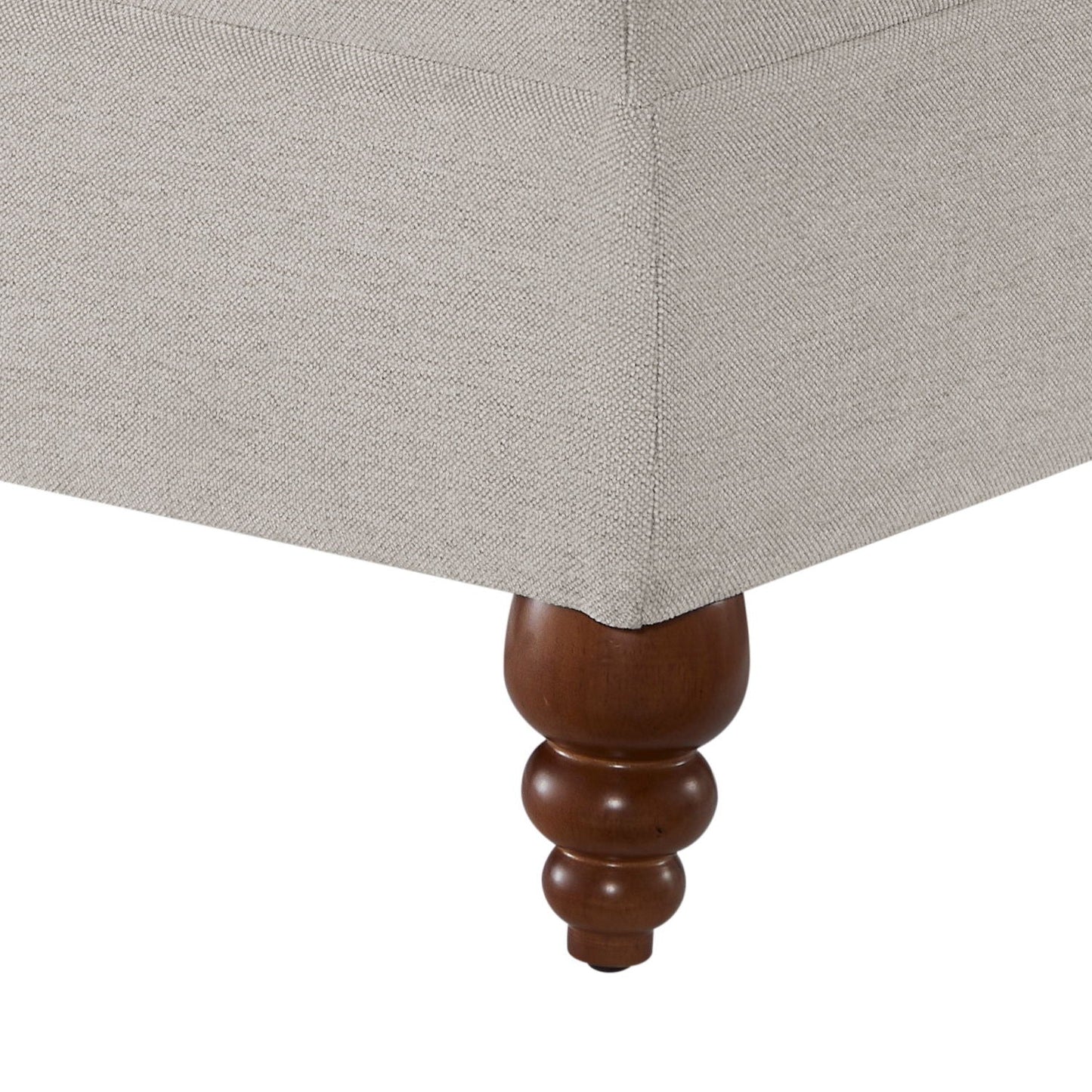 Candor - Ottoman Upholstered Footrest - Beige / Gray Home Essentials