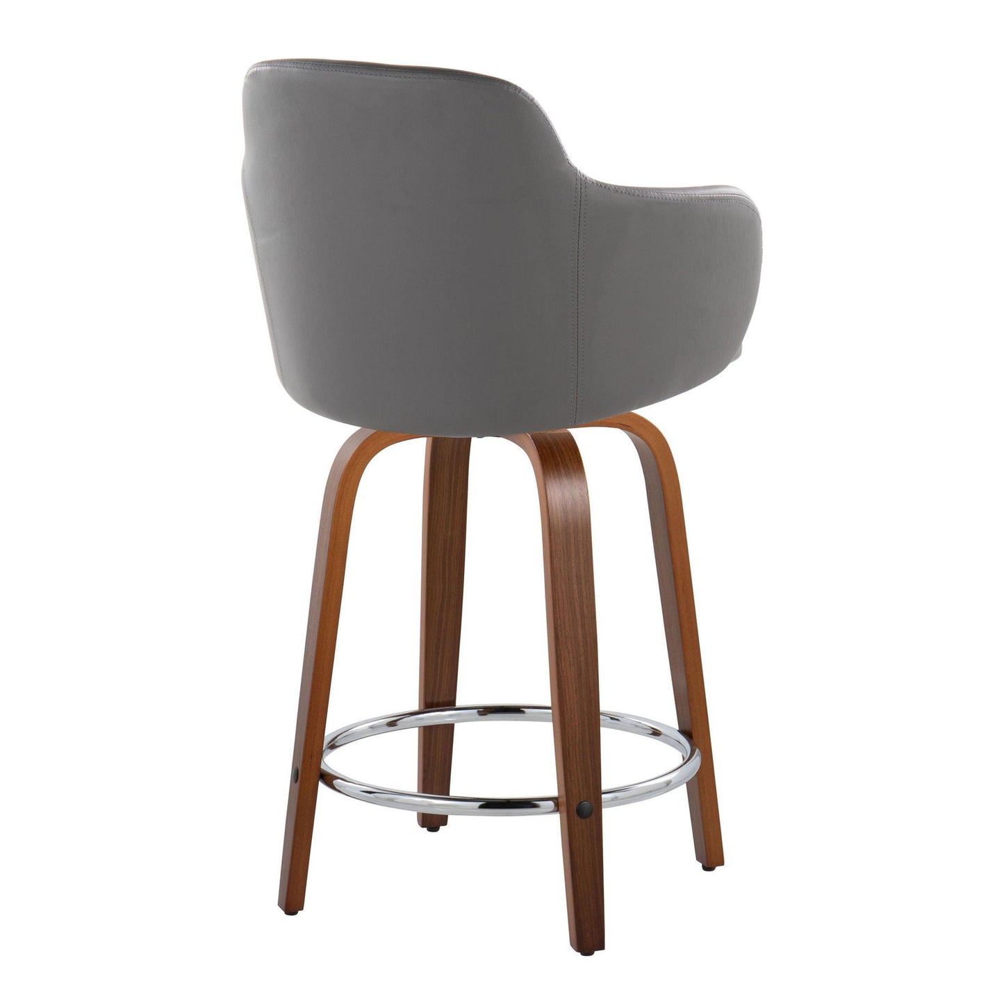 Boyne - Contemporary Fixed Height Counter Stool With Swivel With Round Footrest (Set of 2) Lumi Source