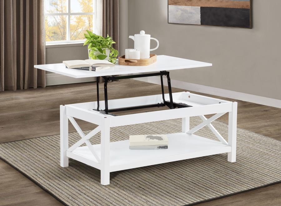 Skyview - 44" Rectangular Lift Top Coffee Table - White Coaster Fine Furniture