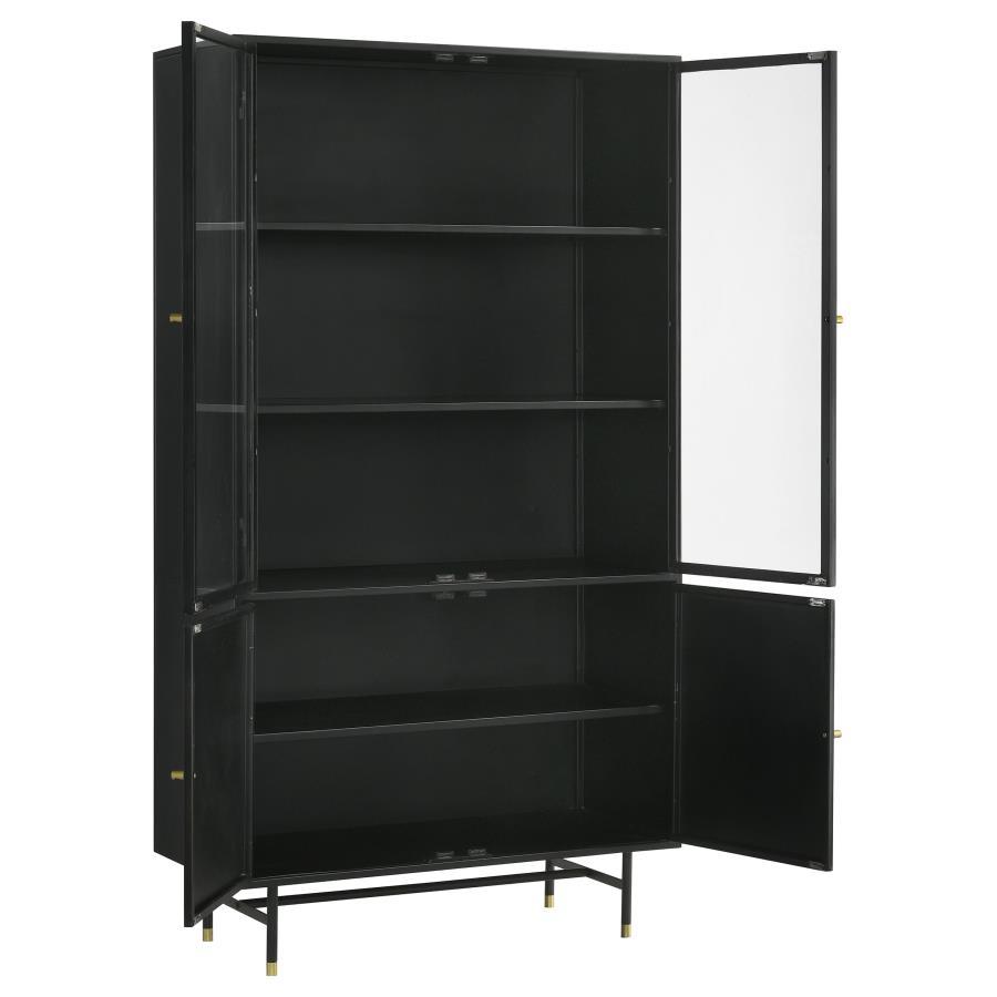 Santiago - 4 Door Metal Tall Storage Cabinet - Matte Black CoasterElevations