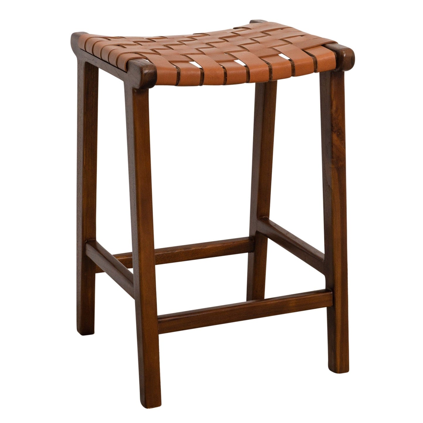James - Mid-Century Modern Genuine Leather Counter Stool Ashcroft Furniture