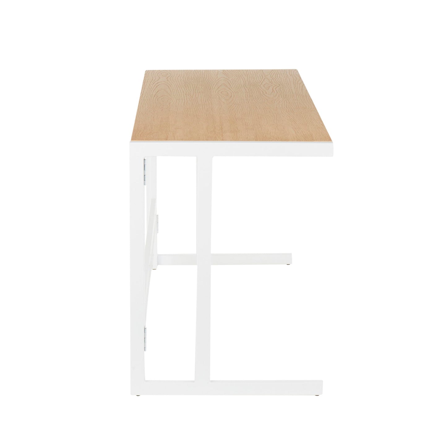 Roman - Industrial Office Desk - White / Natural Lumi Source