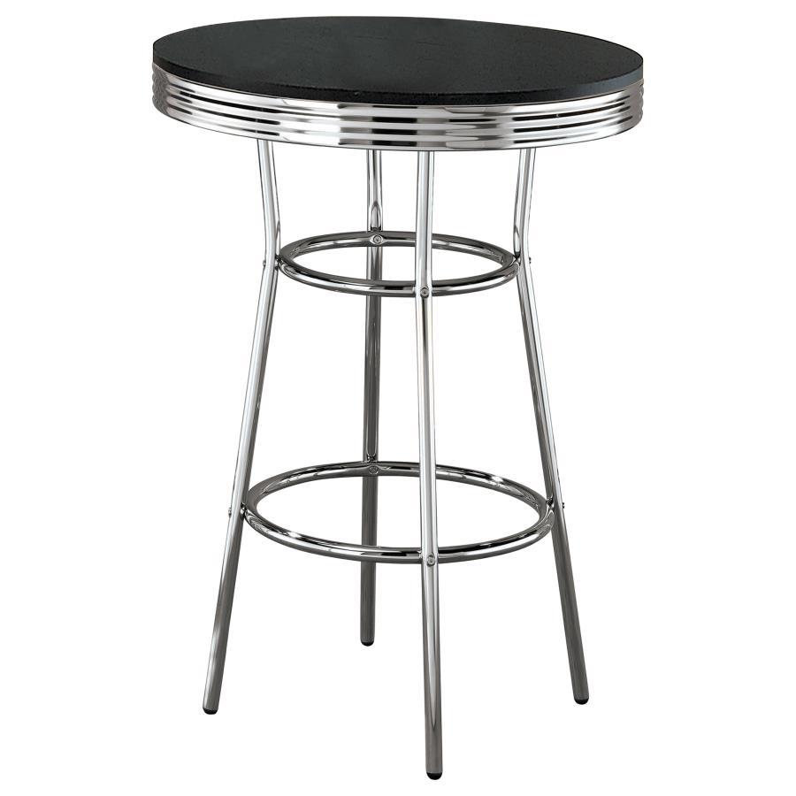 Retro - Round 30" 1950's Bistro Pub Height Bar Table CoasterEveryday