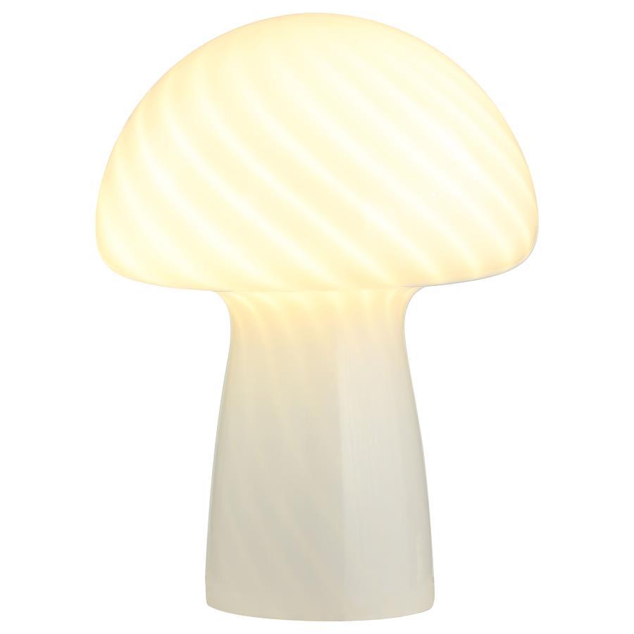 Kanaby - Mushroom Shaped Glass Bedside Table Lamp - White Coaster Fine Furniture