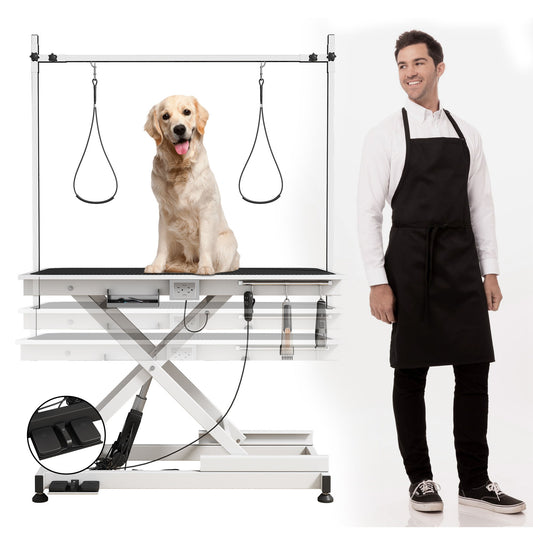 Super Deluxe Electric Pet Grooming Table, 110V / 220V Professional Groomer Recommend Adjustable Height Daily Nest
