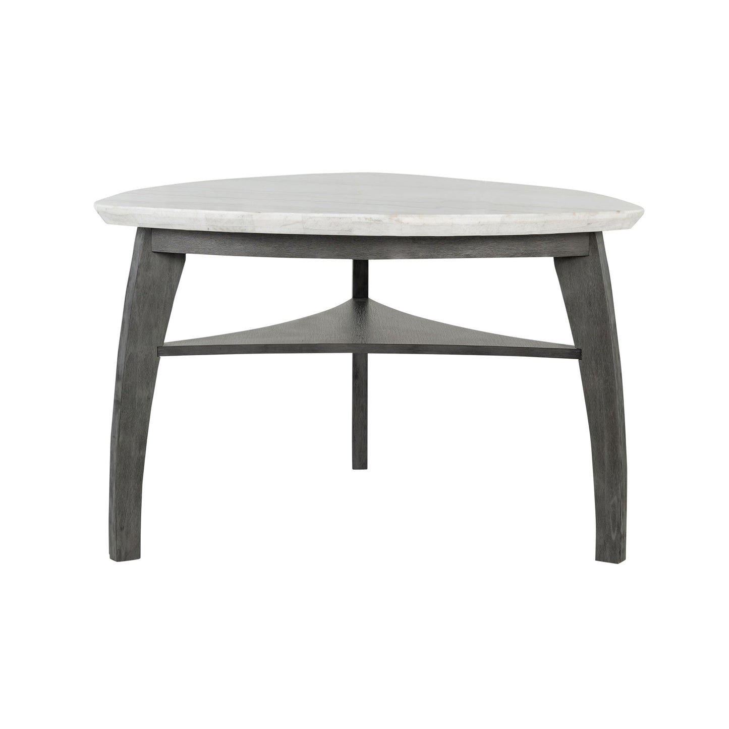 Jasmine - Bar Table With Arched Legs And Marble Top, Triangular Shape - Gray Global Furniture USA