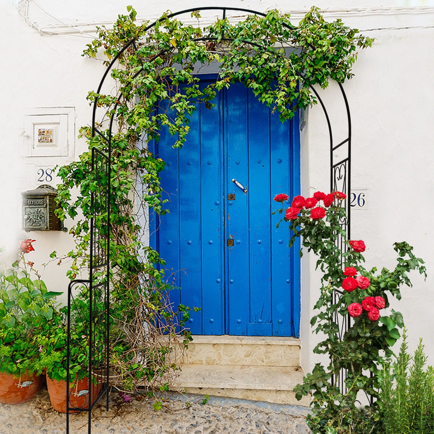 Metal Garden Arch Garden Arbor Trellis Climbing Plants Support Rose Arch Outdoor Arch Daily Nest