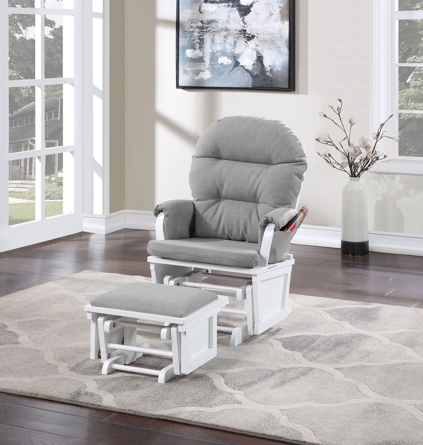 Madison - Glider & Ottoman - White Base Suite Bebe