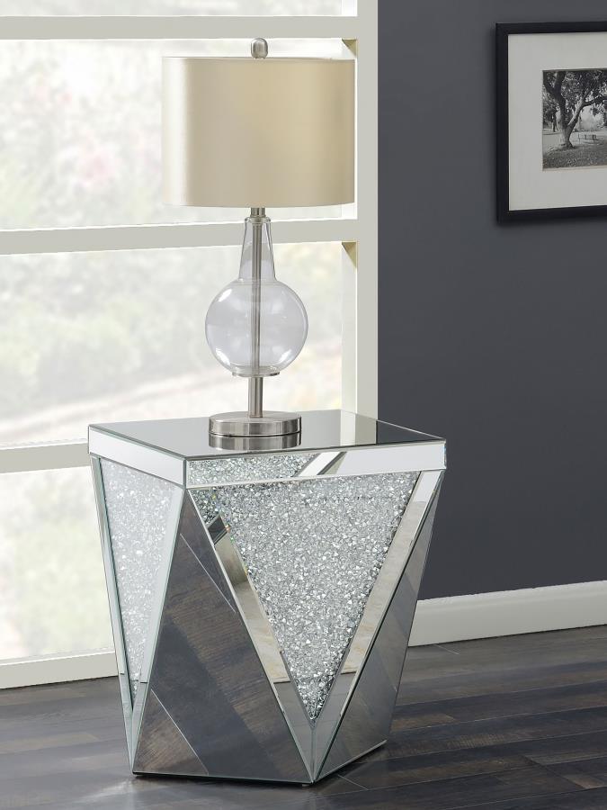 Amore - Square Mirrored Acrylic Crystal Table CoasterElevations