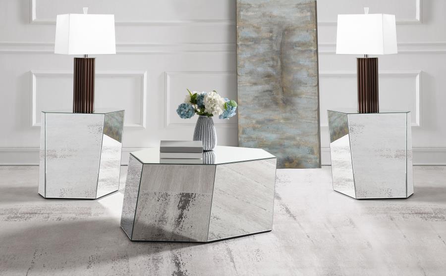 Capella - Mirrored Coffee Table Set Coaster Fine Furniture