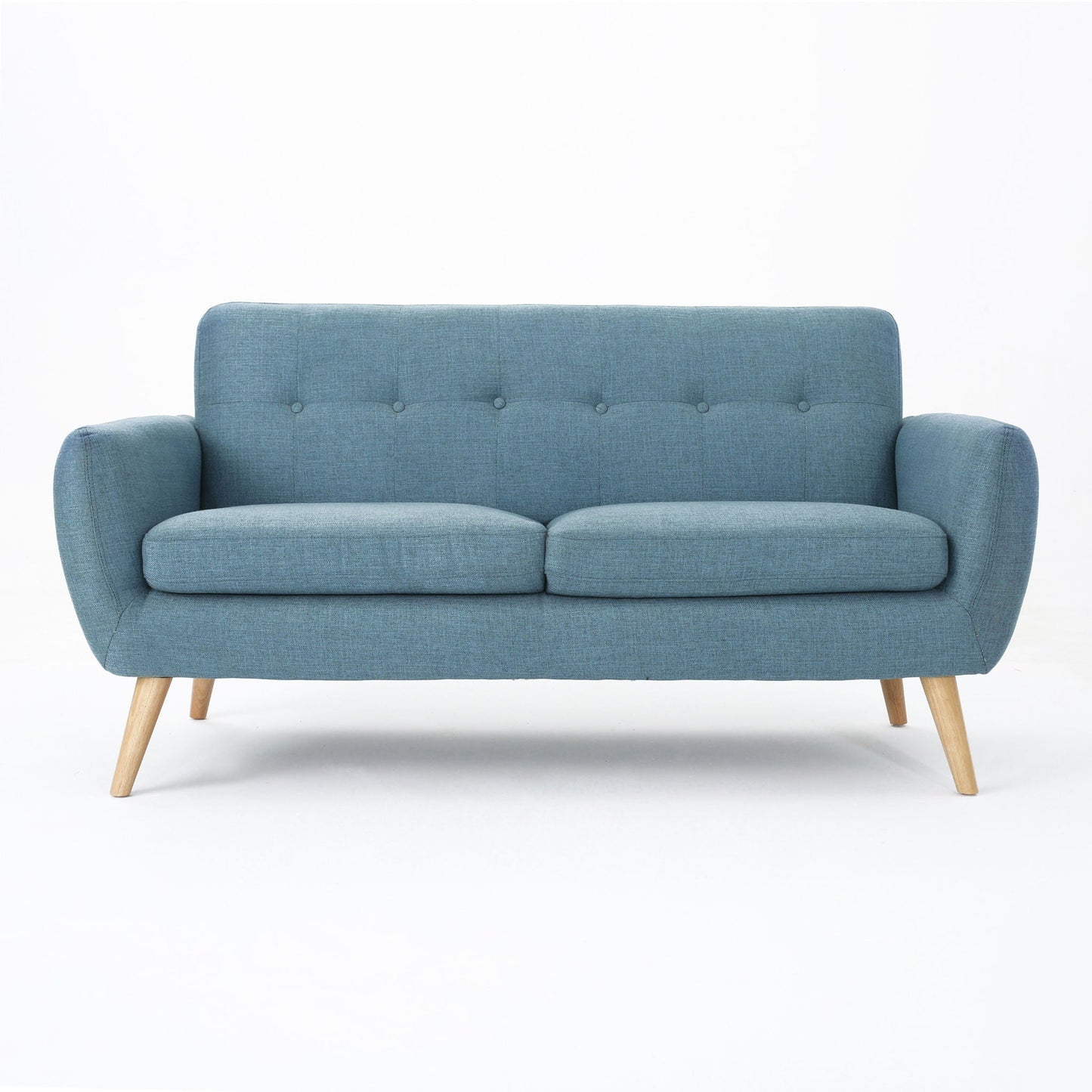 Modern Loveseat Sofa With Button Tufted Backrest Noble House