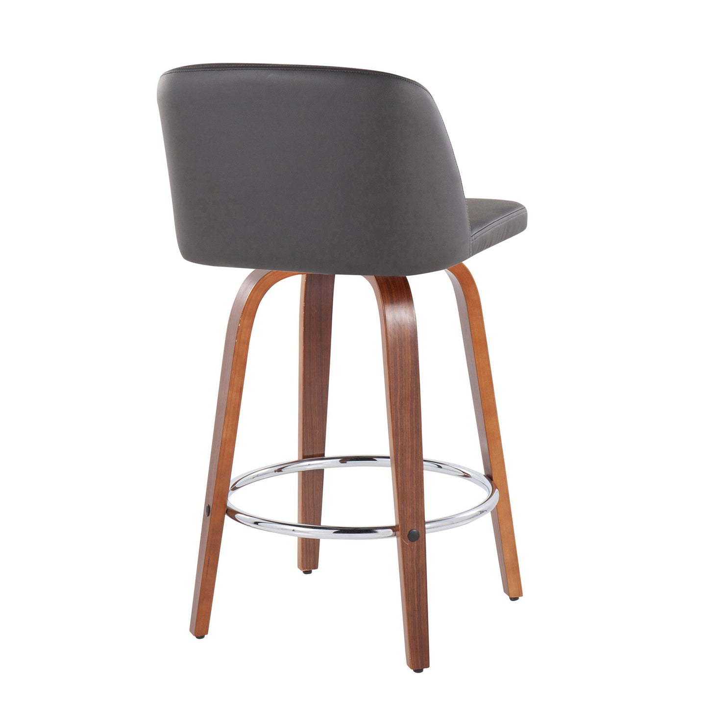 Toriano - Mid-Century Modern Fixed Height Counter Stool With Round Footrest (Set of 2) Lumi Source