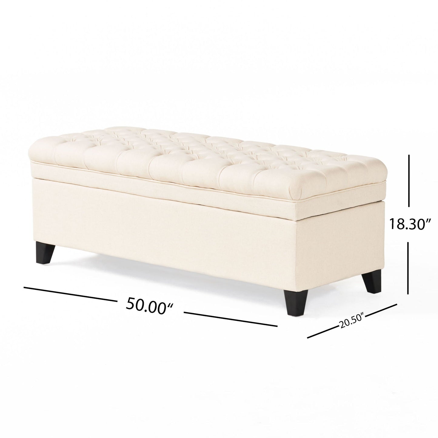 Juliana - Storage Ottoman With Birch Legs Noble House