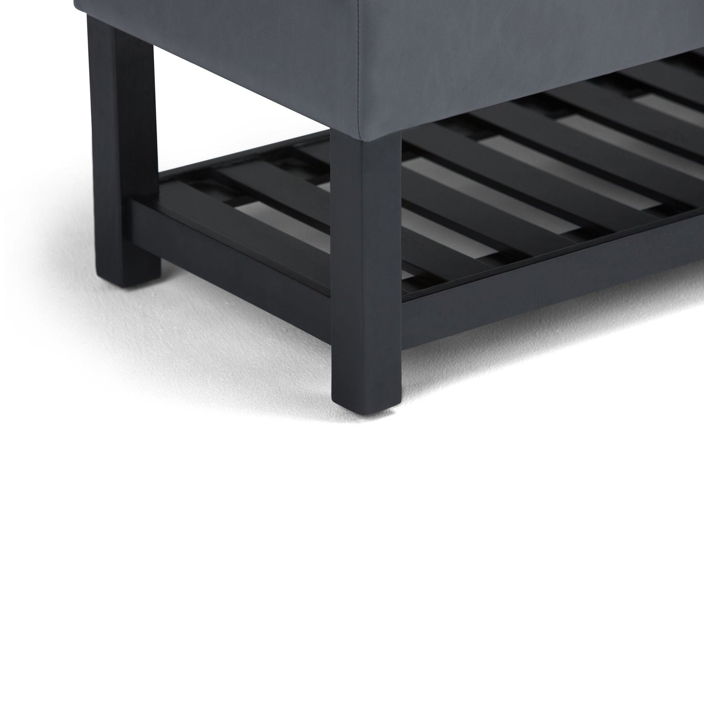 Saxon - Upholstered Transitional Storage Ottoman Bench Simpli-Home