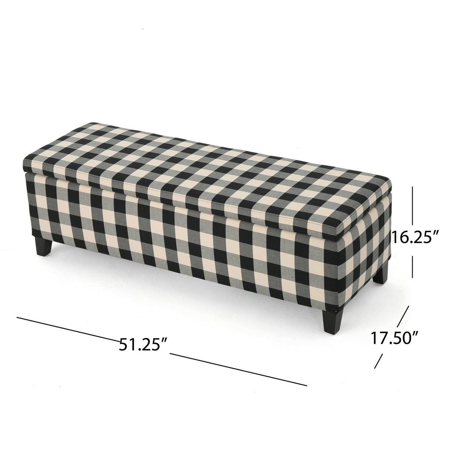 Contemporary Storage Ottoman With Seating And Storage - Black Noble House
