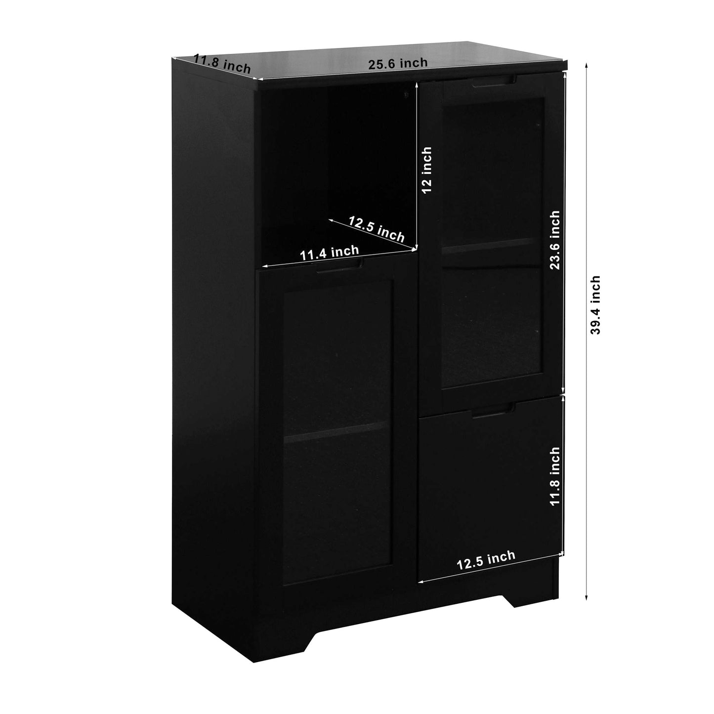 Modern Cabinet With Glass Doors And Drawer Home Essentials